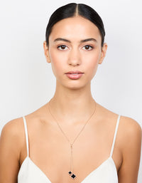 Gold Cubic Zirconia Black Flower Y-Necklace - link has visual effect only