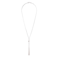 Silver Chain Tassel & Knotted Lariat Necklace - link has visual effect only