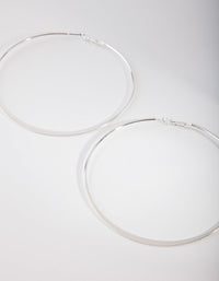 Silver Flat Edge Hoop Earrings - link has visual effect only