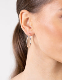 Silver Flat Edge Hoop Earrings - link has visual effect only