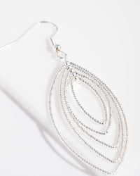 Silver Textured Marquise Drop Earrings - link has visual effect only
