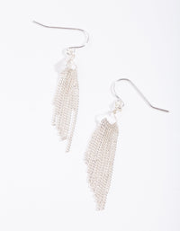 Silver Chain Tassel Drop Earrings - link has visual effect only