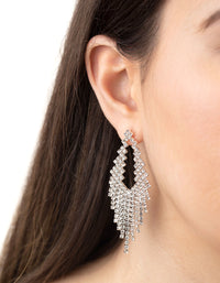 Sliver Cascade Cup Chain Earrings - link has visual effect only