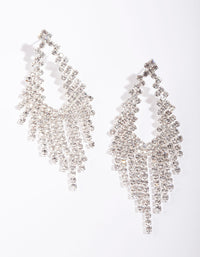 Sliver Cascade Cup Chain Earrings - link has visual effect only