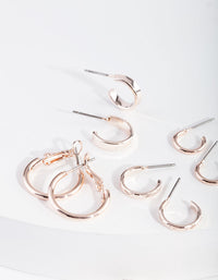 Rose Gold Diamante Sleeper Earring 6-Pack - link has visual effect only