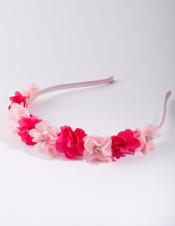 Kids Pink Floral Headband