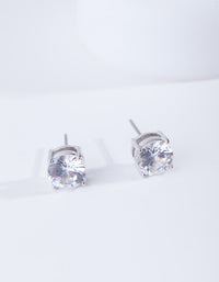 Silver Cubic Zirconia Circle Earrings - link has visual effect only