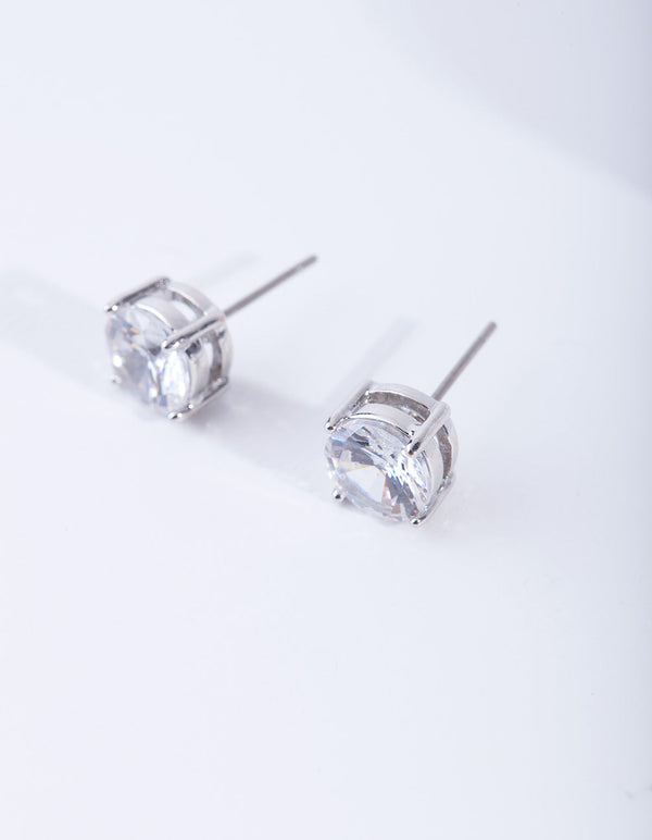 Silver Cubic Zirconia Circle Earrings