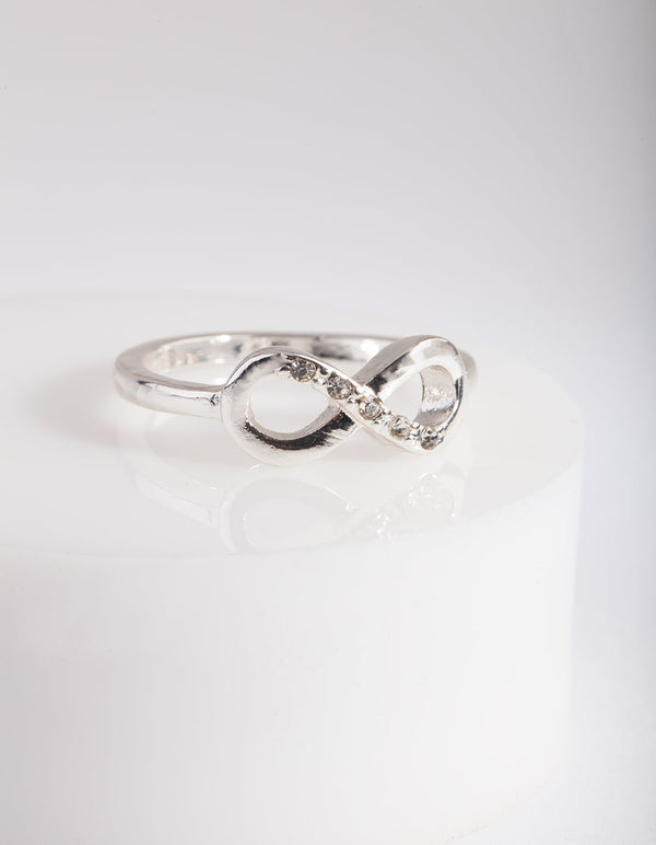 Silver Diamante Infinity Ring - Lovisa