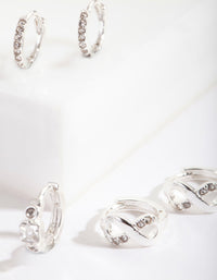 Silver Huggie Stack Pack Earring - link has visual effect only