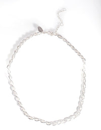 Silver Plated 40cm Rope Chain Necklace - link has visual effect only