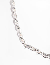 Silver Plated 40cm Rope Chain Necklace - link has visual effect only