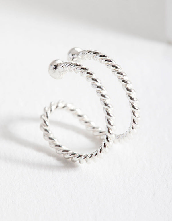 Sterling Silver Rope Ear Cuff