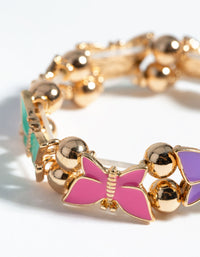 Kids Gold Enamel Butterfly Stretch Bracelet & Ring - link has visual effect only