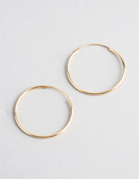 9ct Gold 25mm Fine Hoop Earrings - link has visual effect only