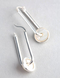 Sterling Silver Mother of Pearl Disc Drop Earrings - link has visual effect only