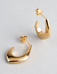 Gold Plated Sterling Silver Small Geo Open Hoop Earrings - link has visual effect only