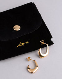 Gold Plated Sterling Silver Small Geo Open Hoop Earrings - link has visual effect only