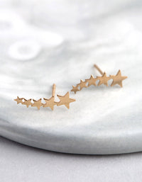 9ct Gold Graduated Star Stud Earrings - link has visual effect only