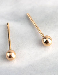 9ct Gold 3mm Polished Ball Stud Earrings - link has visual effect only