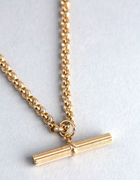 Gold Plated Sterling Silver Rolo Chain Fob Necklace - link has visual effect only