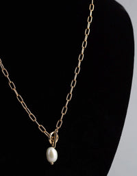 Gold Plated Sterling Silver Freshwater Pearl T&O Necklace - link has visual effect only