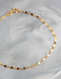 9ct Gold Forzantina Chain Bracelet - link has visual effect only