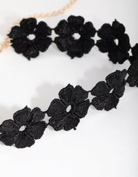 Gold Flower Black Lace Choker - link has visual effect only