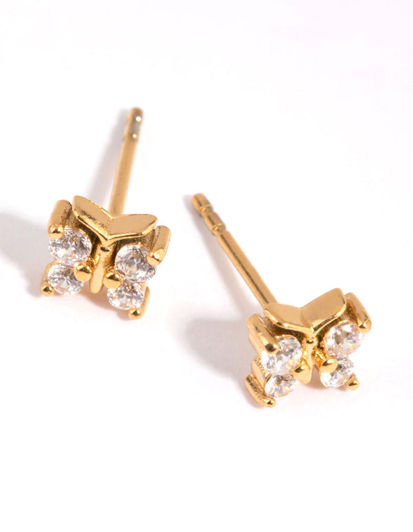 Gold Plated Surgical Steel Butterfly Stud Earrings