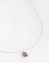 Silver Pear-Shaped Diamante Necklace - link has visual effect only