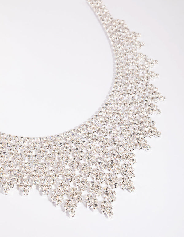 Silver Cup Chain Statement Necklace