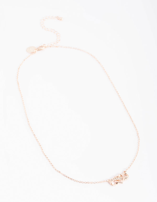 Rose Gold Heart & Infinity Necklace - Lovisa