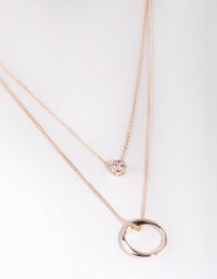 Rose Gold Diamante Layered Necklace - link has visual effect only