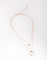 Rose Gold Diamante Layered Necklace - link has visual effect only