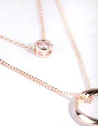 Rose Gold Diamante Layered Necklace - link has visual effect only