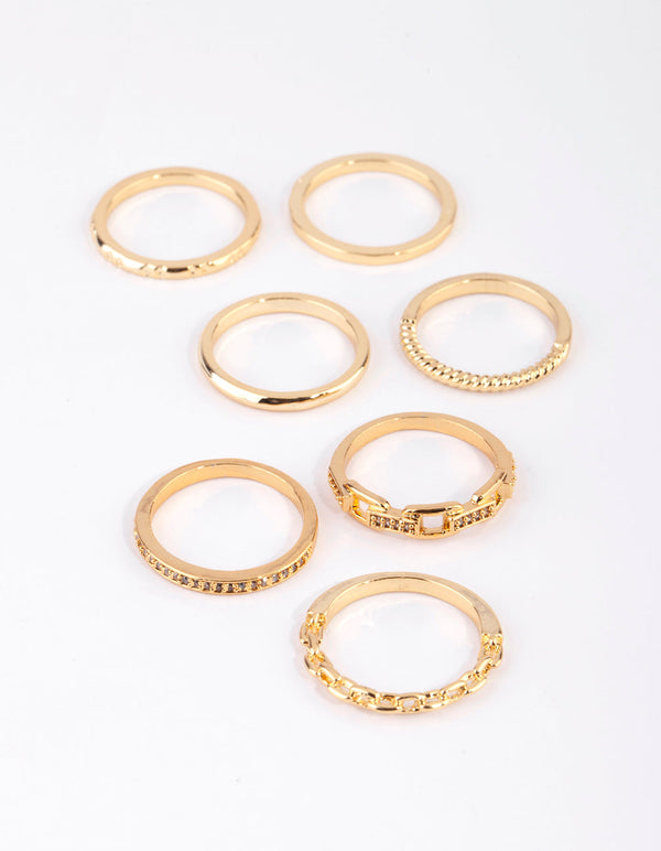  FUNEIA Stackable Gold Rings for Women Non Tarnish