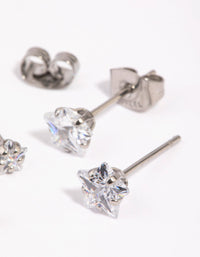 Surgical Steel Diamante Star Stud Earring Pack - link has visual effect only