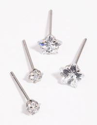 Surgical Steel Diamante Star Stud Earring Pack - link has visual effect only