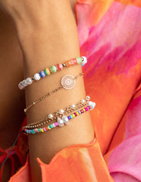 Colourful Bead & Pearl Bracelet 5-Pack - link has visual effect only