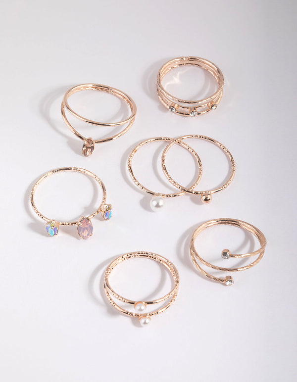 Rose Gold Oval Ring Pack