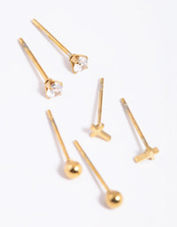 Gold Plated Surgical Steel Cross Stud Earrings - link has visual effect only