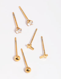 Gold Plated Surgical Steel Cross Stud Earrings - link has visual effect only