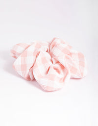 Blush & White Check Scrunchie - link has visual effect only