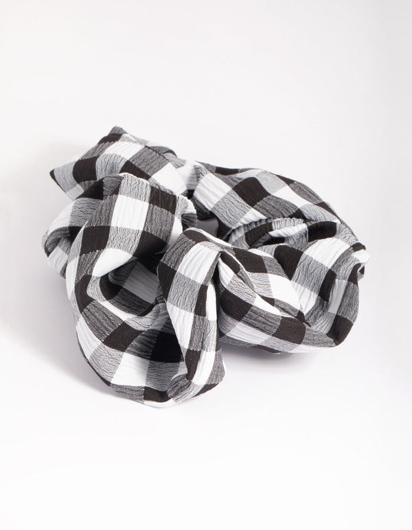 Black & White Check Scrunchie