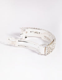 Silver Diamante Barette Clips - link has visual effect only