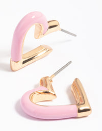 Pink Heart Hoop Earrings - link has visual effect only