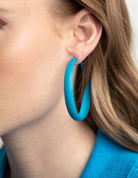 Matte Blue 60mm Hoop Earrings - link has visual effect only