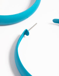 Matte Blue 60mm Hoop Earrings - link has visual effect only