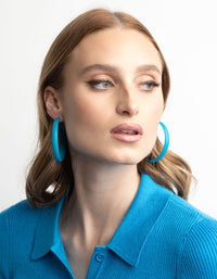 Matte Blue 60mm Hoop Earrings - link has visual effect only