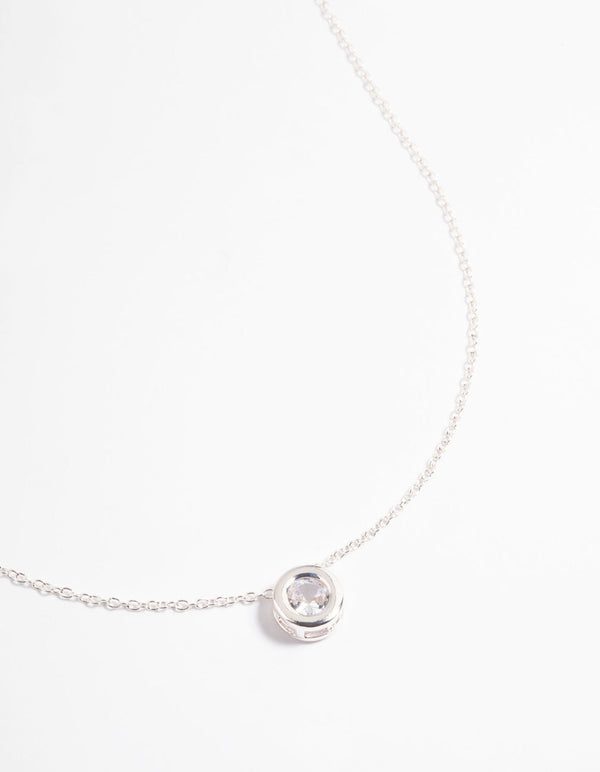 Cubic Zirconia Open Circle Necklace